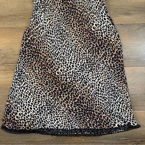 Neiman Marcus Silk & Lace Lingerie Slip Dress Leopard Cheetah Print Size Large - Picture 9 of 9